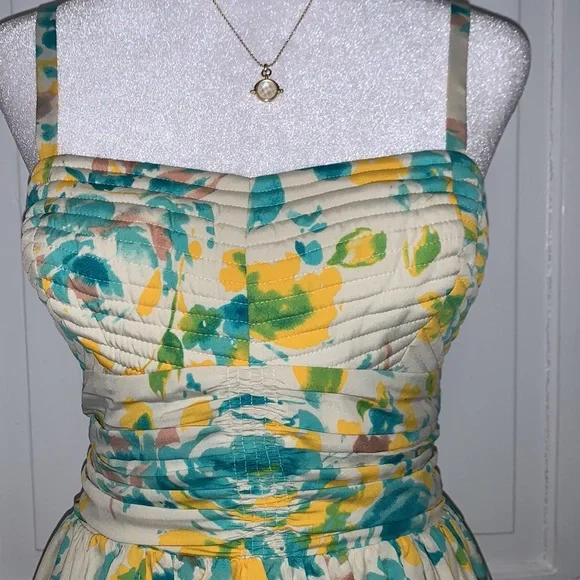 TAHARI FLORAL DRESS WITH REMOVABLE STRAPS - Picture 2 of 11